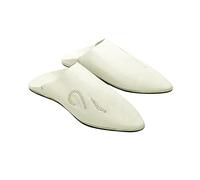 Babouches marocaines en cuir véritable fabriquées à la main par les meilleurs artisans de Marrakech, Blanc cassé, 43 EU