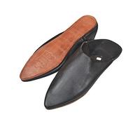 Babouches marocaines en cuir véritable fabriquées à la main par les meilleurs artisans de Marrakech, Marron uni, 43 EU
