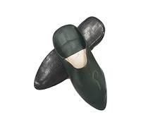 Babouches marocaines en cuir véritable fabriquées à la main par les meilleurs artisans de Marrakech, vert, 41 EU