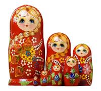 Babushka Lot de 7 poupées russes empilables pour enfants - Coordination manuelle - Accessoires de festival - Russian
