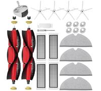 BaBuzom Accessoires de Rechange pour Xiaomi Roborock S5 Max S6 MaxV S6 Pure S6 Max S50 S51 S55 S5 S60 S65 S6, 2 Brosse Principale, 4 Filtres HEPA, 4 Brosse Latérale, 4 Serpillière, 1 Roue