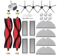 BaBuzom Accessoires de Rechange pour Xiaomi Roborock S5 Max S6 MaxV S6 Pure S6 Max S50 S51 S55 S5 S60 S65 S6, 2 Brosse Principale, 4 Filtres HEPA, 4 Brosse Latérale, 4 Serpillière, 1 Roue