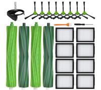 BaBuzom Accessoires pour iRobot Roomba i7 i7+ i8 i8+ j7 j7+ i3 i3+ i4 i4+ i6 i6+ E5 E6 E7 Combo i5 i5+ j5 j5+ Aspirateur, 4 Brosse en Caoutchouc, 8 Filtres, 8 Brosses Latérales, 1 Roue Avant