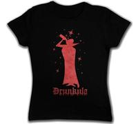 babvwsetse Drunkula Women T-Shirt Fun Alcohol Drunk Wasted Intoxicated Party Drunken Get Black S
