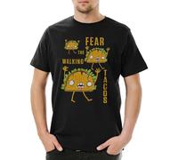 babvwsetse Fear The Walking Tacos Men's T-Shirt Taco Love Love Mexican Dead Food Addictive Black M