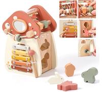 Baby Activity Center,Sensory Montessori for Baby,5 in 1 Mushroom Toy,1 Year Old Baby Toy,Develops Thought,Fine Motor Skills,Touch & Discovery