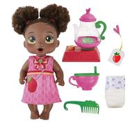Baby Alive Bubbly Tea Party Berry Boo Poupée avec Accessoires de théière, Cheveux Noirs, 27,9 cm, Jouets pour Filles et garçons de 3 Ans et Plus