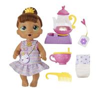 Baby Alive Bubbly Tea Party Sophia Sparkle Poupée avec Accessoires de théière, Cheveux Bruns, 27,9 cm, Jouets pour Filles et garçons de 3 Ans et Plus