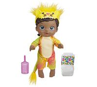 Baby Alive, poupée Félins arc-en-ciel, lion, boit et fait pipi, cheveux noirs, enfants, dès 3 ans (exclusivité Amazon)