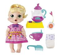 Baby Alive poupée Interactive - Boit, Fait Pipi, Set Heure du thé avec Accessoires, Enfant dès 3 Ans