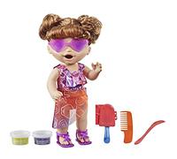 Baby Alive Sunshine Snacks Doll, Mange et fait , poupée de jeu d'eau sur le thème de l'été, moule à glace, jouet pour enfants à partir de 3 ans, cheveux bruns F1681
