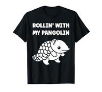 Baby Animals Pangolins Cute Quote Rollin with My Pangolin T-Shirt