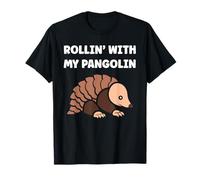 Baby Animals Pangolins Cute Quote Rollin with My Pangolin T-Shirt