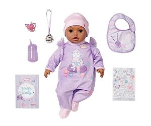 Baby Annabell Active 706640 Poupée 43 cm doux corps, sons réalistes - Vêtements et accessoires inclus - 3 piles AAA nécessaires (non incluses) - Pour enfants 3 ans