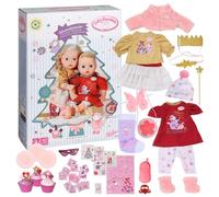 Baby Annabell Calendrier de l’Avent 709634-24 Tenues & Accessoires de Noël pour poupées Baby Annabell de 43cm - Comprend 1 Pull, 1 Chapeau, 1 Robe, des Bottes, 1 Couronne, 1 tétine & + - 3 Ans +