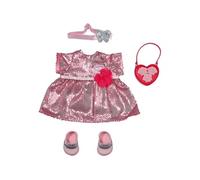 Baby Annabell Deluxe Tenue Glamour 43 cm - Vêtements Scintillants de Fête - pour les Petites Mains, Jeu Créatif Développe l’Empathie et les Aptitudes Sociales, 3 ans et + - avec 1 Robe, des Chaussures