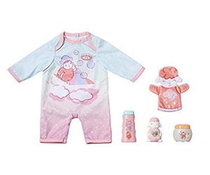 Baby Annabell Ensemble de soins pour poupée de 43cm - Pour les petites mains - Pour enfants de 3 ans et + - Contient une grenouillère, un gant pour le visage, 2 tubes de crèmes & un thermomètre
