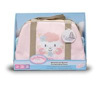 Baby Annabell Sac à langer, sac à langer pour poupée avec motif floral avec matelas à langer, couches et boîte à poudre