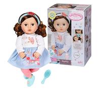 Baby Annabell Sophia, Brune 707234 - Poupée de 43 cm avec Un Corps en Tissu très Doux & 1 Robe, des Leggings & Chaussures de bébé, 1 Bandeau & 1 Brosse - Lavable à la Main - Dès 2 Ans
