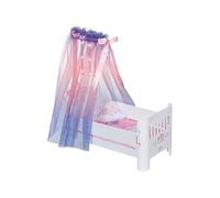 Baby Annabell, lit pour poupées Blanc, Baby Annabell Sweet Dreams Lit, lit pour poupées avec baldaquin, étoiles Lumineuses, Berceuse, Matelas, Couverture et Oreiller, 710302, Zapf Creation