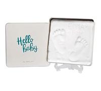 Baby Art – Kit empreintes Magic Box carrée, boîte métal, mains & pieds – Coloris Essentiel