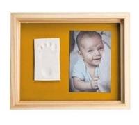 Baby Art Pure Frame - Kit Cadre Avec Pâte A Modeler Et Cadre Bois Pin Naturel, Rouleau, Panneau Arriere Réversible (Vert/Orange) Vert/Orange G