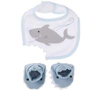 Baby Aspen Coffret cadeau bavoir et chaussons requins (Chomp & Stomp)