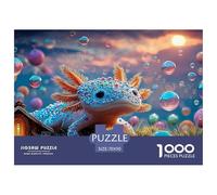 Baby Axolotl with Rainbow-Color 1000 Pièces Carton Premium Lot de Puzzles Vivid Blue Axolotl Anti-Stress Jeu Créatif Puzzles pour Adultes Et Enfants 70x50cm/1000pcs