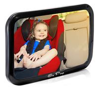 Baby Backseat Mirror for Car - View Infant in Rear Facing Car Seat - Best Newborn Safety With Secure Headrest Double-Strap - Essential Car Seat Accessories - 100% Lifetime Satisfaction Guarantee