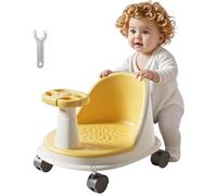 Baby Bath Seat, Ergonomic Support Chair, 14.96x11.81x7.09 Inches Non Slip Wheel Base, Comfortable Shower Accessories for Home Assisted Sitting Girl Safety Kids Boy Bathroom Time