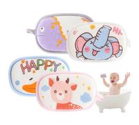 Baby Bath Sponge 4pcs Deer, Dinosaur, Duck & Elephant Sponge Baby pour se baigner avec une boucle suspendue pour le nouveau-né, le nourrisson, le tout-petit