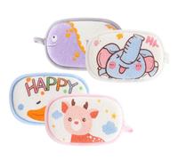 Baby Bath Sponge 4pcs Deer, Dinosaur, Duck & Elephant Sponge Baby pour se baigner avec une boucle suspendue pour le nouveau-né, le nourrisson, le tout-petit
