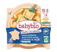 Baby Bio Assiette ravioli emmental patate douce chevre 190gr