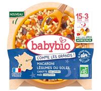 Baby bio Macaroni & Légumes du soleil Carotte des Landes Maïs d'Aquitaine - Avec des gros morceaux