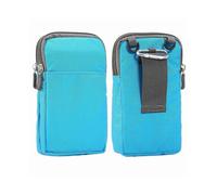 (Baby Blue,Light blue)Universal 6.3-6.9 inch Phone Crossbody Pouch Nylon Waist Bag with Belt Loop for Outdoor Running Camp
