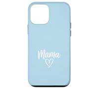 Baby Blue - Mama Heart Elegant Script Motherhood Coque pour iPhone 12 Mini