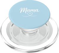Baby Blue - Mama Heart Elegant Script Motherhood PopSockets PopGrip pour MagSafe