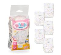 BABY born 5 couches pour poupées - Joli imprimé et bandes adhésives - Accessoires de haute qualité - Adaptés aux poupées de 43 cm