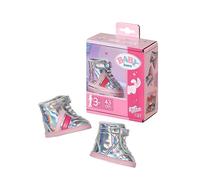 Zapf Creation Chaussures de poupée BABY born 831762 argentées métalliques, rayures roses 43 cm