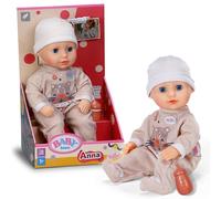 Baby Born Anna 36 cm - Poupée bébé avec grenouillère Beige - Poupée Souple avec Corps en Tissu, Yeux dormeurs & biberon - Convient aux Enfants dès 1 an