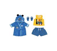 BABY born Tenue poupée Bath Deluxe 43 cm – garçon – peignoir, gilet, short, pyjama – 3 ans+ Bleu
