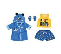 BABY born Bath Deluxe Tenue pour garçon - Poupées de 43 cm - Avec 1 peignoir, 1 chemise, 1 short & chaussures - Pour les petites mains - Développe l’empathie & les aptitudes sociales - 3 ans + 832011