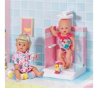 BABY born Bath Douche Walk-In Poupées de 43 cm - pour les Petites Mains, Jeu Créatif Développe l’Empathie et les Aptitudes Sociales - 3 ans et +- avec 1 Pommeau de Douche Ajustable et 1 Tapis de Bain
