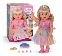 ZAPF Creation Poupée BABY born Carla 43 cm – Cheveux blonds méchés – Sans piles – 7 accessoires