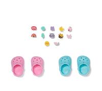 BABY born Chaussures avec pins 43 cm - 2 Paires de Chaussures de poupée Roses et Turquoise avec 12 pins décoratifs