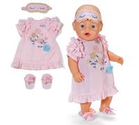 BABY born Chemise de nuit pour poupée 43 cm avec masque de sommeil et pantoufles