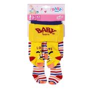 Baby Born Collants Assortis 43 Cm - Pour Les Tout-Petits De 3 Ans Et Plus - Adapté Aux Tout-Petits - Beaux Styles - Contient Deux Paquets De Collants