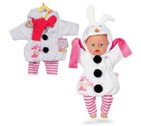 BABY born Costume Bonhomme de Neige - Combinaison, Leggings & Écharpe - Vêtement de poupée de Haute qualité - Accessoire pour poupées de 43 cm