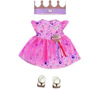 BABY born deluxe Happy Birthday Kit 43 cm - pour les Tout-Petits de 3 ans et plus - Idéal pour les enfants - Contient un Kit d'Anniversaire, une Robe, des Chaussures, une Couronne et un Gâteau
