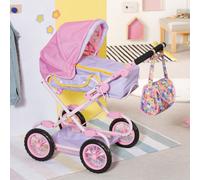 Baby Born Deluxe Poussette de poupée Rose Violet avec sac à langer